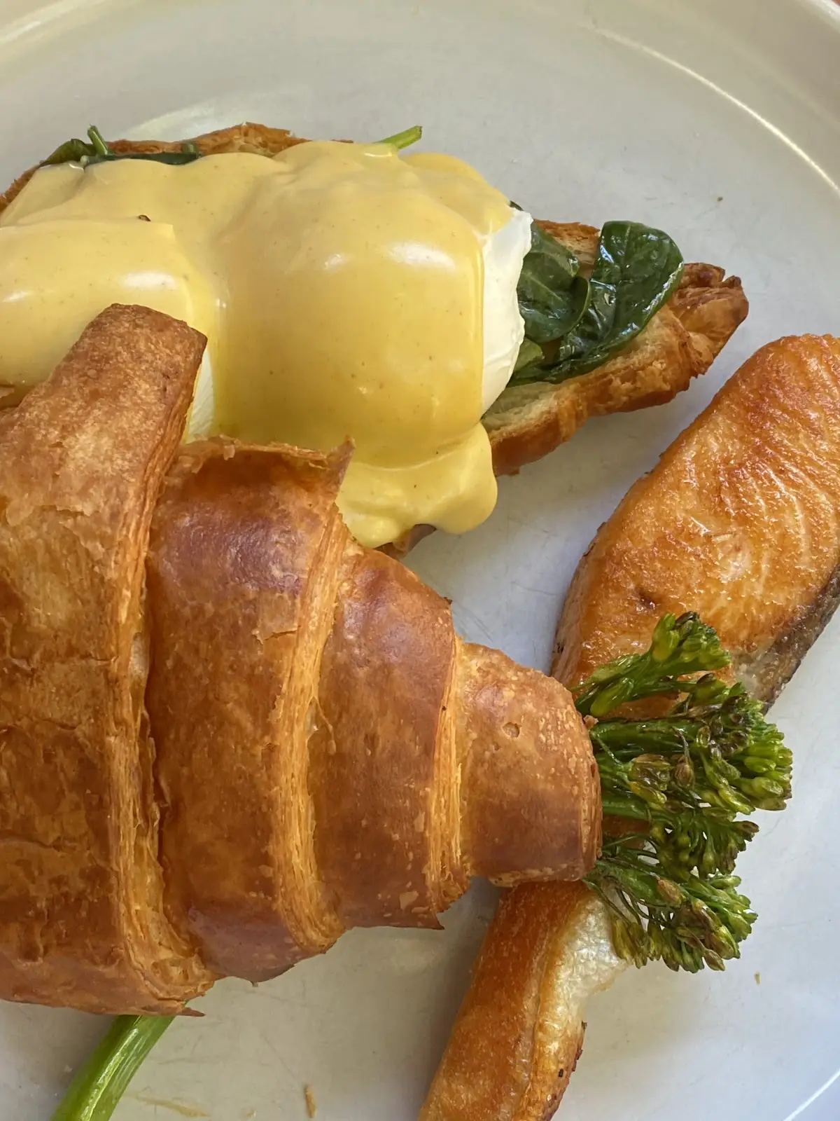 Croissant eggs benedict with salmon at The Wilkes, Artarmon