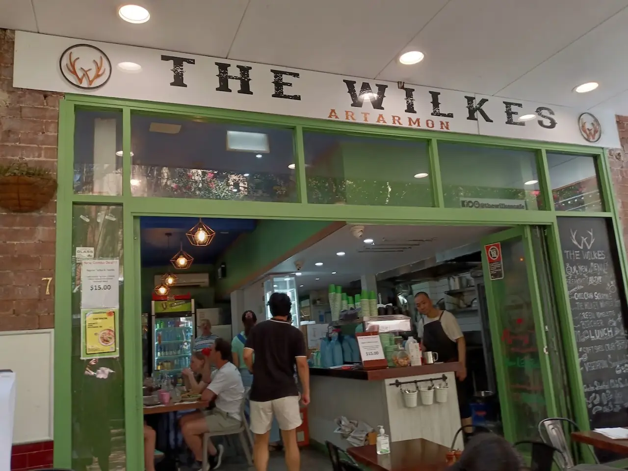The green shopfront of The Wilkes on Wilkes Ave, Artarmon